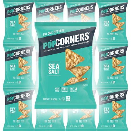 Popcorners Salt of the Earth  Crispy and Crunchy Popped Corn Chips  Gluten-Free Snack  1oz Bag (Pack of 12  Total of 12 Oz)