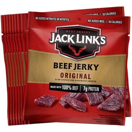 Jack Links Beef Jerky  Original  Multipack Bags - Flavorful Meat Snack for Lunches  Ready to Eat - 7G of Protein  Made with Premium Beef  No Added Msg