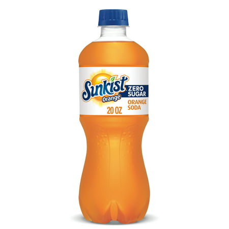 Sunkist Orange Zero Sugar Soda 20oz Bottles  Quantity 4