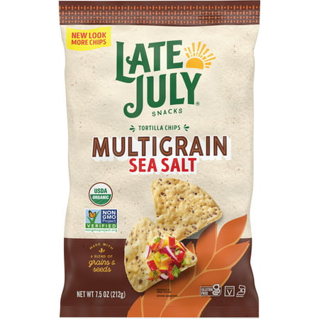 Late July Snacks  Organic Multigrain Tortilla Chips  Sea Salt  7.5-oz. Bag Pack of 12