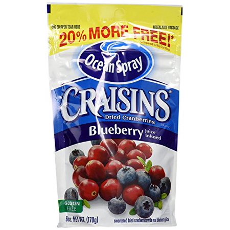 Ocean Spray Craisins Dried Cranberries Blueberry Juice Infused - 6 Oz Bag