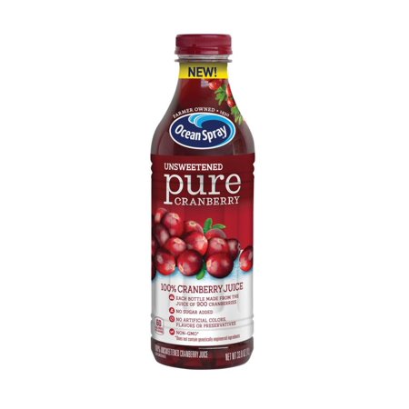 Ocean Spray Juice  Unsweetened Pure Cranberry  33 Ounce (Pack of 8)