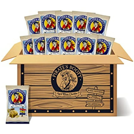 Pirates Booty Aged White Cheddar Cheese Puffs  Gluten Free  Healthy Kids Snacks  Back to School Snacks  1Oz Individual Size Snack Bags (12 Count)
