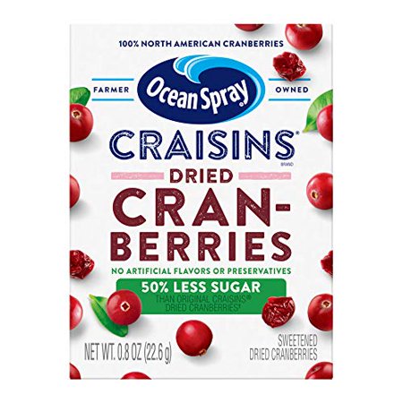 Ocean Spray Craisins  Dried Cranberries  Reduced Sugar  0.8 Oz Boxes  6 Count