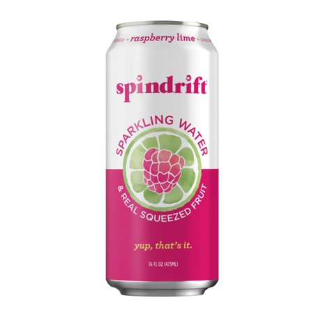 Spindrift Sparkling Water  Raspberry Lime Flavored  Made with Real Squeezed Fruit  16 Fl Oz (Pack of 12) (Only 11 Calories per Seltzer Water Can)