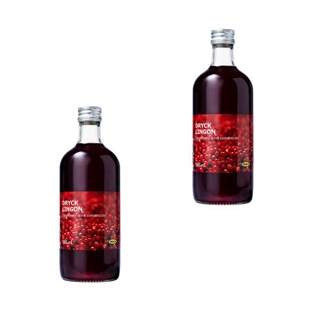 IKEA Dryck Lingon - Sweet Swedish Lingonberry Fruit Juice Drink Concentrate 16.9 Oz - Best for Mixing with Water  2 Pack