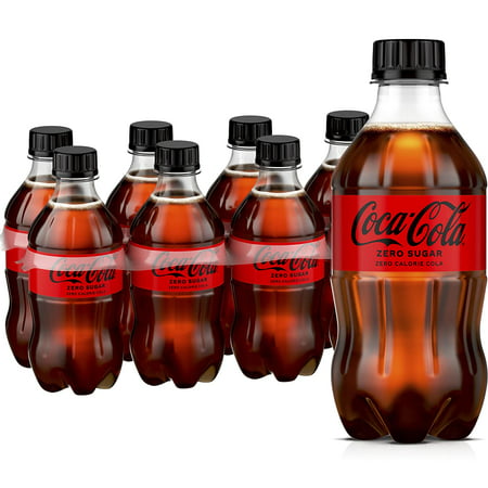 Zero Coca-Cola Soda Pop  12 Fl Oz  8 Pack Bottles  Quantity of 3