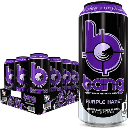 Bang Purple Haze Energy Drink  0 Calories  Sugar Free with Super Creatine  16 Fl Oz (Pack of 12)