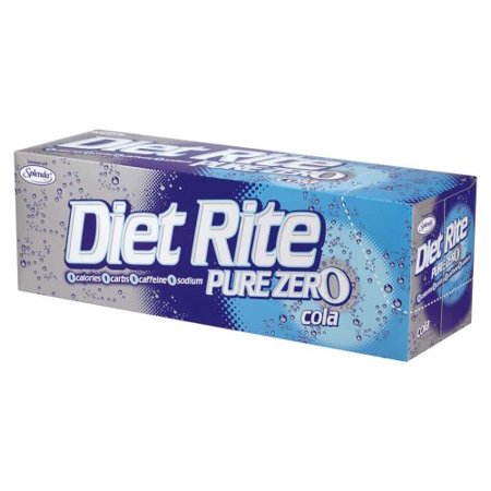 Diet Rite Cola  12 Fl Oz (pack of 12)  Diet Rite Pure Zero Cola Original Soda Soft Drink Cans