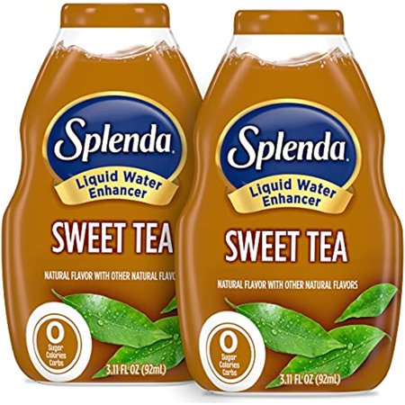 Splenda Liquid Water Enhancer Drops  Sugar Free  Zero Calorie  Natural Flavor  Concentrated Drink Mix  3.11 Fl Oz Each Bottle (Sweet Tea  2 Pack)