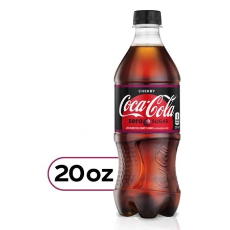 Coca-Cola Cherry Zero Sugar Soda 20oz Bottles  Quantity of 24