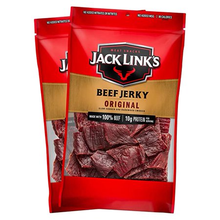 Jack Link S Beef Jerky  Original  (2) 9 Oz Bags - Great Everyday Snack  10g of Protein and 80 Calories  Made with 100% Premium Beef - 96% Fat Free  No