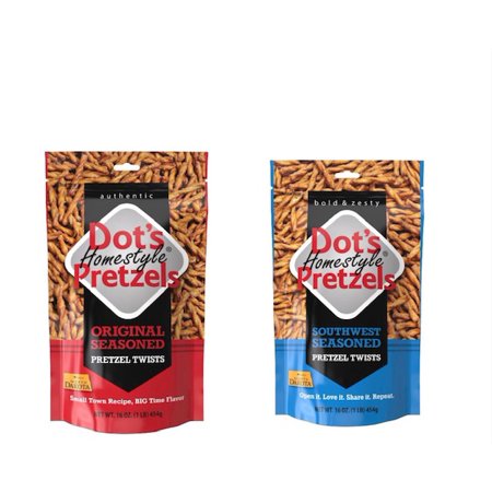 Dot S Homestyle Pretzels Variety Pack - 1 Lb Seasoned and 1 Lb Southwest Seasoned (2 Bags Total)