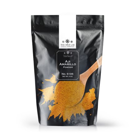 The Spice Lab Aji Amarillo Chile Powder - 4 Oz Resealable Bag - Kosher Gluten-Free Non-GMO All Natural Spice - 5105
