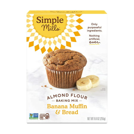 Simple Mills Almond Flour Baking Mix  Banana Muffin & Bread Mix - Gluten Free  Plant Based  Paleo Friendly  9 Ounce (Pack of 1)
