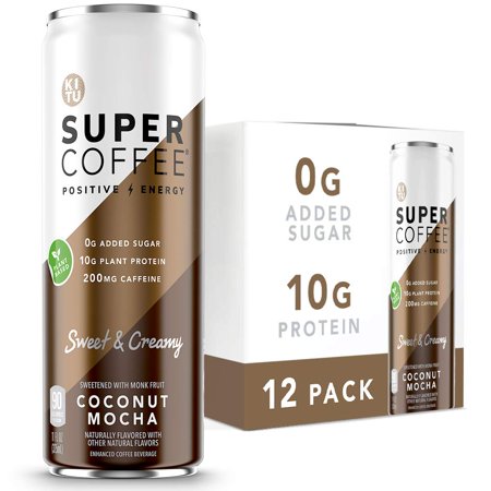 KITU SUPEROurnal COFFEE  Vegan Protein Coffee (0g Added Sugar  10g Protein  90 Calories) [Coconut Mocha] 11 Fl Oz  12 Pack | Iced Coffee Protein Coffe