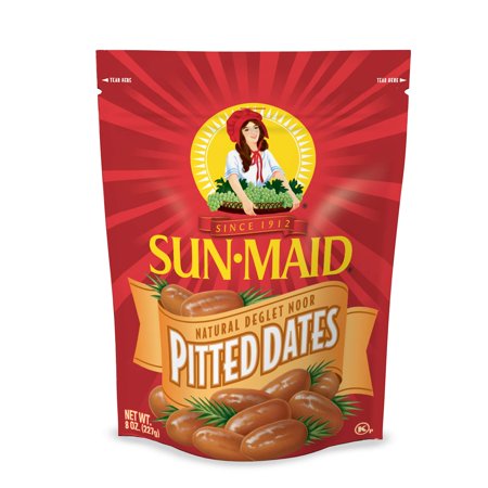 Sun-Maid California Pitted Dates  Deglet Noor in Resealable Bag  All Nautral  No Added-Sugars  8 Ounce (Pack of 3)