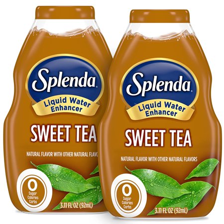 SPLENDA Liquid Water Enhancer Drops  Sugar Free  Zero Calorie  Natural Flavor  Concentrated Drink Mix  3.11 Fl Oz Each Bottle (Sweet Tea  2 Pack)
