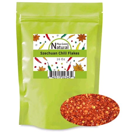 NPG Authentic Sichuan Chili Flakes 16 Ounces  Medium Hot  Szechuan Crushed Red Pepper Flakes Bulk  Spice Seasoning for Making Kimchi  Chili Oil  Stir-