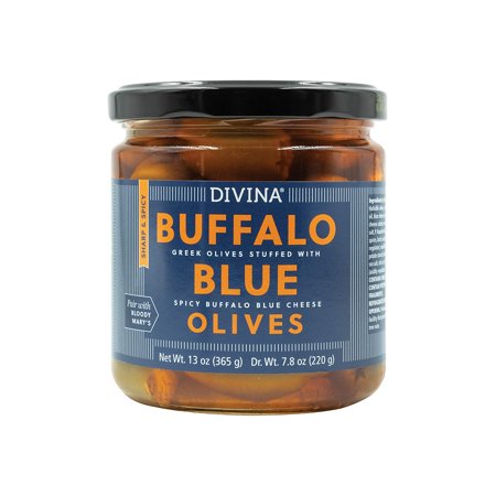 Divina Spicy Buffalo Blue-Cheese-Stuffed Greek Olives  2-Pack 7.8 Oz. Jars