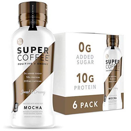 Kitu Super Coffee  Keto Protein Coffee (0g Added Sugar  10g Protein  70 Calories) Mocha 12 Fl Oz  6 Pack | Iced Smart Coffee Drinks