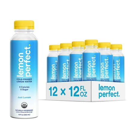 Lemon Perfect  Organic Cold-Pressed Lemon Water  Squeezed from Real Fruit  Flavored Water  Sugar-Free  Keto Certified  No Artificial Ingredients  Just