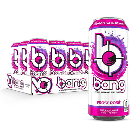 Bang Frose Rose Energy Drink  0 Calories  Sugar Free with Super Creatine  16 Fl Oz (Pack of 12)