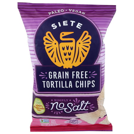 Siete No Salt Grain Free Tortilla Chips 5 Oz Pack of 3