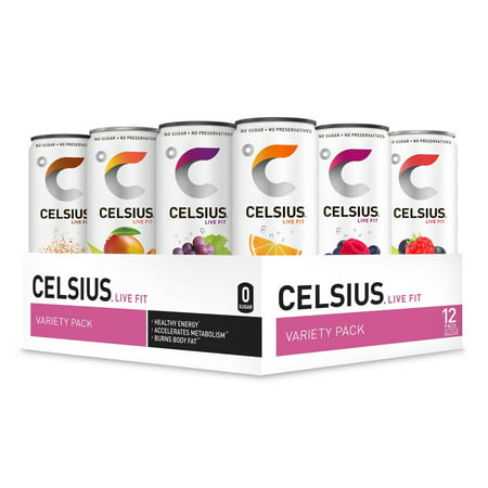 CELSIUS Essential Energy Drink  12 Fl Oz  Official Variety Pack (Pack of 12)