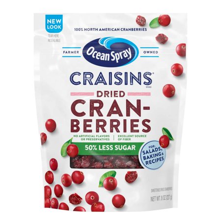 Ocean Spray Craisins Dried Cranberries  Reduced Sugar  8 Ounce (Pack of 12)