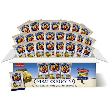 Pirate S Booty Aged White Cheddar Cheese Puffs  Gluten Free  Healthy Kids Snacks  Back to School Snacks  0.5oz Individual Size Snack Bags (24 Count)