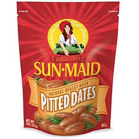 Sun-Maid California Pitted Dates  Deglet Noor in Resealable Bag  All Nautral  No Added-Sugars  8 Oz (Pack of 10)