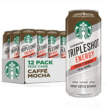 Starbucks Tripleshot Energy Extra Strength Espresso Coffee Beverage  Caffe Mocha  225Mg Caffeine  15Oz Cans (12 Pack)