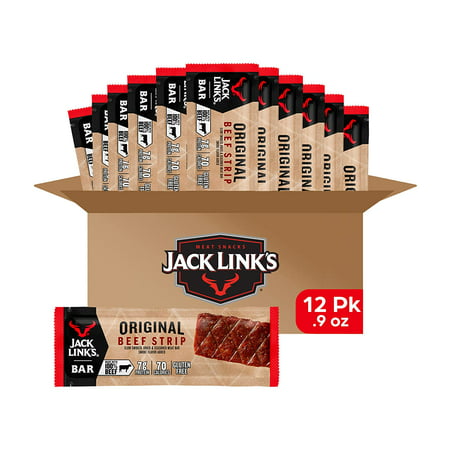 Jack Link S Beef Jerky Bars  Original - 7g of Protein and 80 Calories per Protein Bar  Made with Premium Beef  No Added MSG - Keto Friendly and Gluten