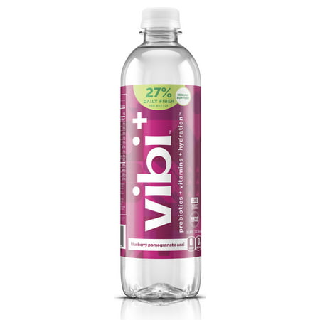 Vibi+ Prebiotic Water with 8g Fiber  Blueberry Pomegranate Acai  16.9 Fl Oz Pack of 12