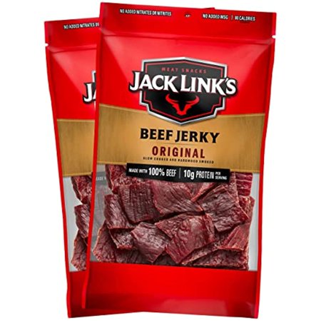 Jack Links Beef Jerky  Original – Great Everyday Snack  10G of Protein and 80 Calories  Made with 100% Beef – 96% Fat Free  No Added Msg** – 9 O