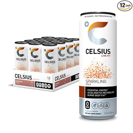 CELSIUS Essential Energy Drink 12 Fl Oz  Sparkling Cola (Pack of 12)