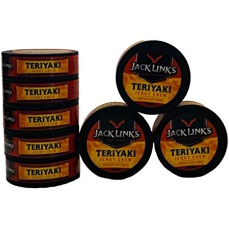 Jack Links Teriyaki Beef Jerky Chew | Shredded Beef Jerky | .32 Oz Canisters | Pack of 8