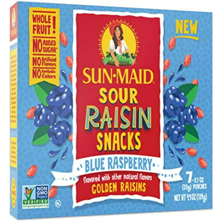 Sun-Maid Mixed Blue Raspberry Sour Raisins 0.7 Oz  7-Count