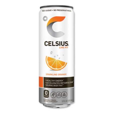 Celsius Live Fit Fitness Drink  Sparkling Orange 12 Oz Can  12/Carton (CLL00055)