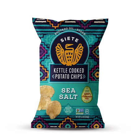Siete Grain Free Kettle Cooked Potato Chips  Gluten-Free  Paleo  Vegan  Non-GMO  Sea Salt 5.5 Oz. (Pack of 6)