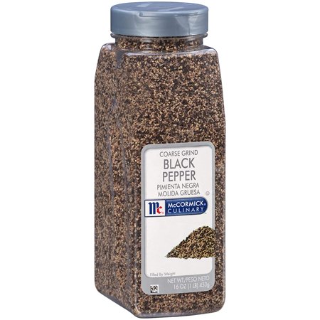 McCormick Culinary Coarse Grind Black Pepper  16 Oz - One 16 Ounce Container of Coarse Ground Black Pepper Sourced for Chefs for Sharp  Woody Flavors 
