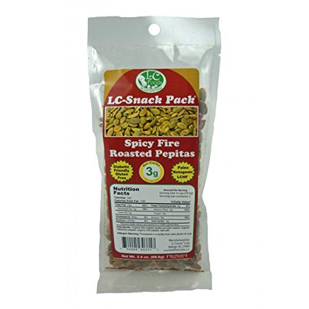 Spicy Pepitas Snack Pack (6 Pack) - LC Foods - Low Carb - All Natural - Paleo - Gluten Free - No Sugar - Diabetic Friendly - 2.4 Oz Each