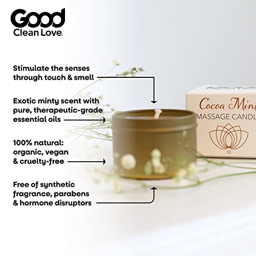 Good Clean Love Cocoa Mint Massage Candle, Creates an Aromatic & Intimate Massage Oil, 100% Natural, Made with Pure Essential Oils, Exotic Sweet & Bal thumbnail