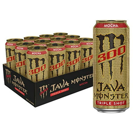 Monster Energy Java 300 Triple Shot Robust Coffee + Cream 15 Oz Pack  Mocha  180 Fl Oz  Pack of 12