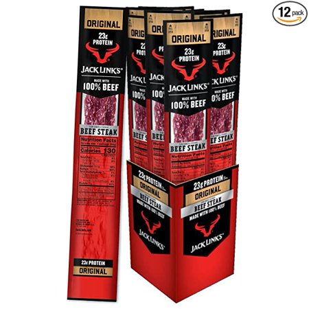 Jack Link’s Premium Cuts Beef Steak  Original  Great Protein Snack with 23g of Protein and 2g of Carbs per Serving  Made with Premium Beef  2 Ounce 