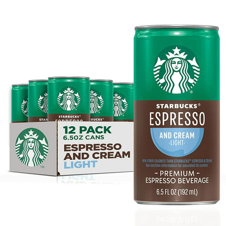 Starbucks Ready to Drink Coffee  Espresso & Cream Light   6.5oz Cans (12 Pack) (Packaging May Vary)