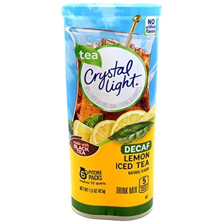 Crystal Light Decaf Iced Tea Drink Mix  Natural Lemon Flavor (12-Quart)  1.5-Ounce Packages (Pack of 4)