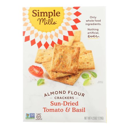 Sun Dried Tomato and Basil Almond Flour Crackers - Case of 6 - 4.25 Oz.