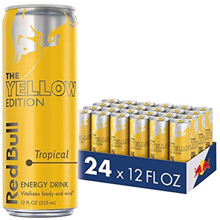 Red Bull Energy Drink  Tropical  Yellow Edition  12 Fl Oz (24 Pack)